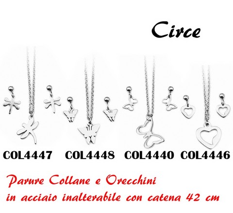 CIRCE2 PARURE COLLANE + ORECCHINI  IN ACCIAIO INALTERABILE
